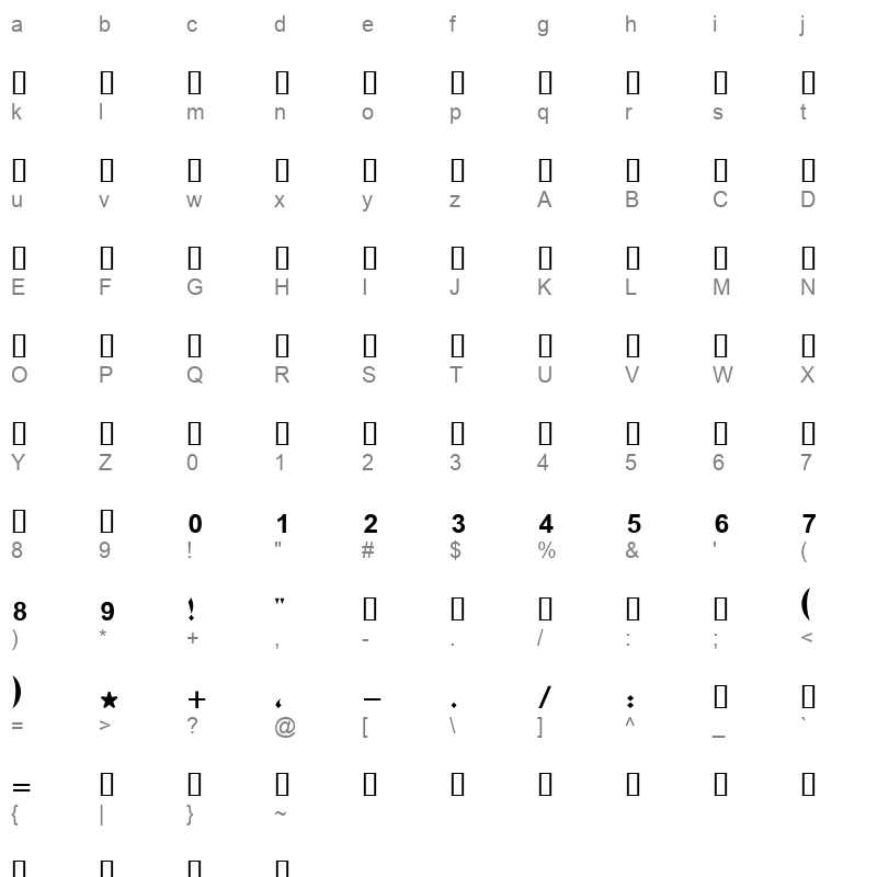 Boutros Ads Condensed Bold Character Map