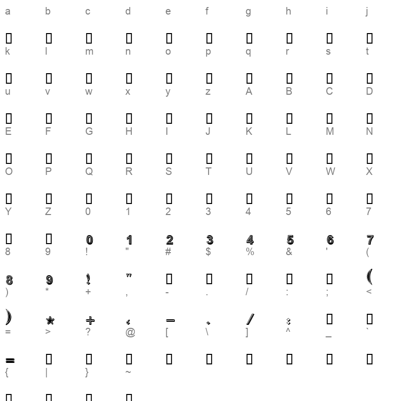 Boutros Ads Inline Bold Character Map