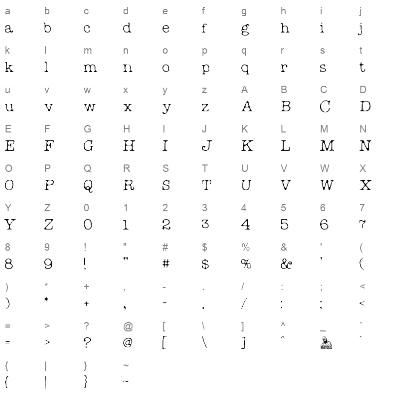 Break Office Character Map