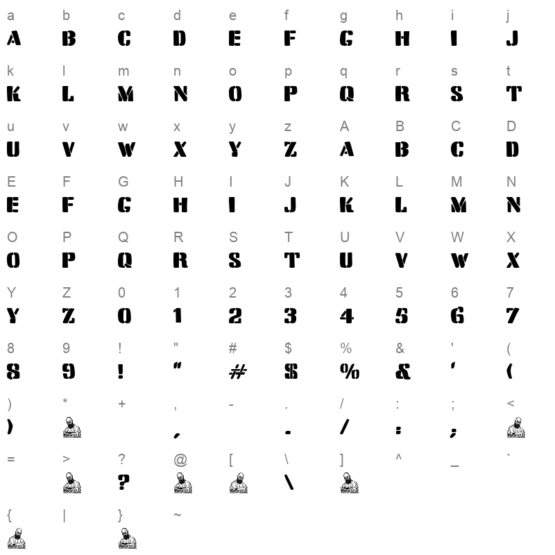Breaking Stencil News Character Map