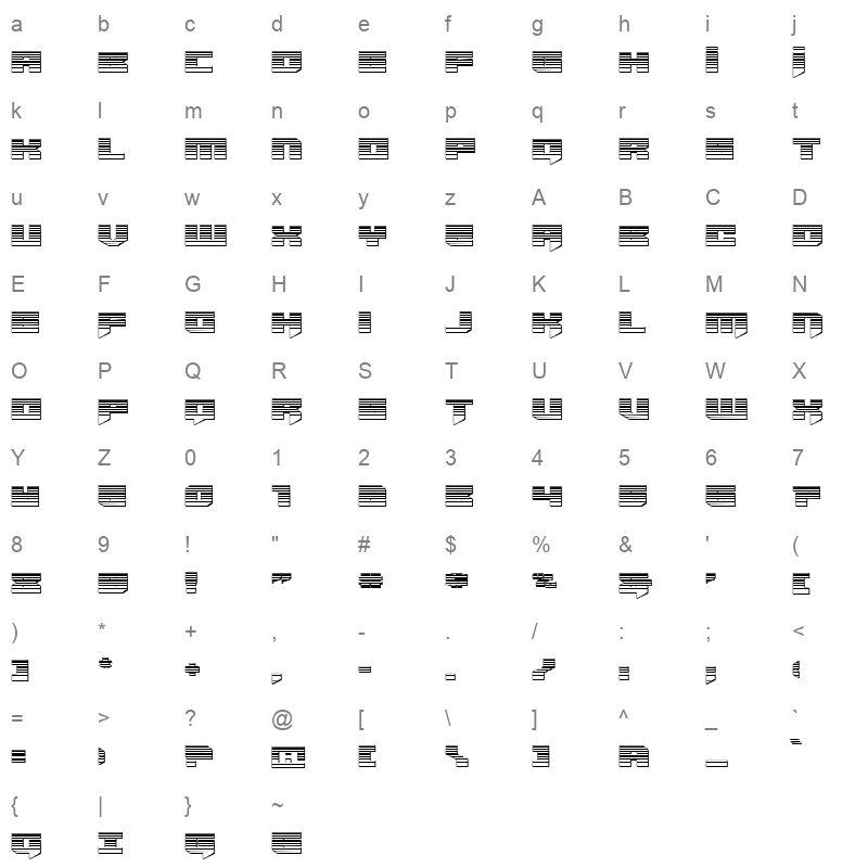 bridge officer straight chrome Character Map