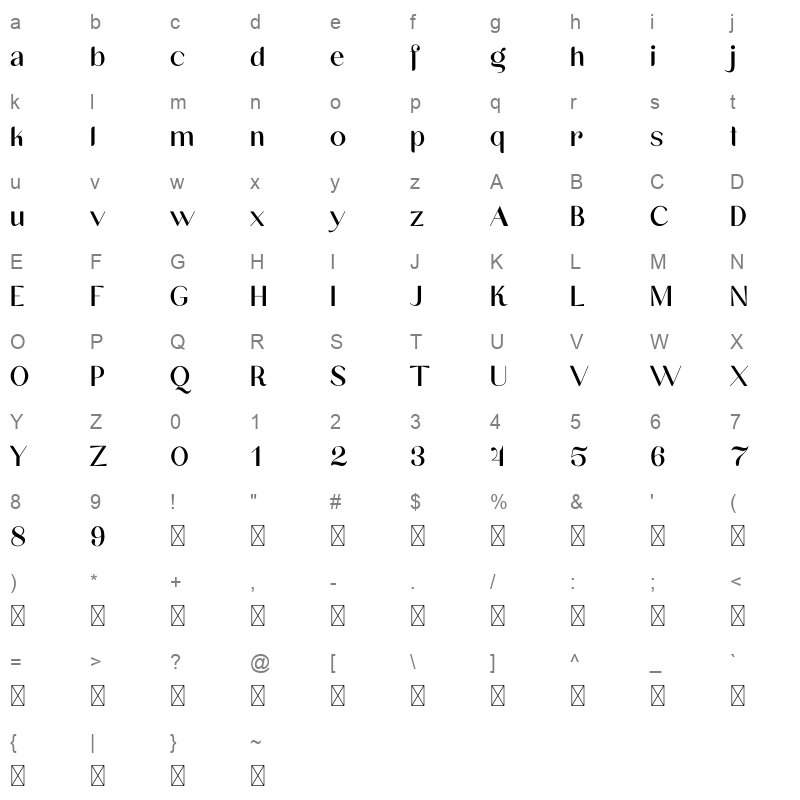Brogi FREE Character Map