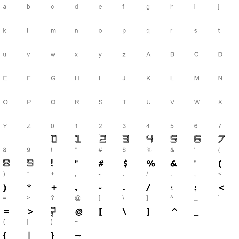 Buroj Font Regular Character Map