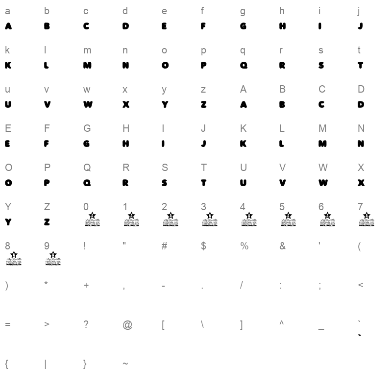 CACTUS PIZZA Character Map