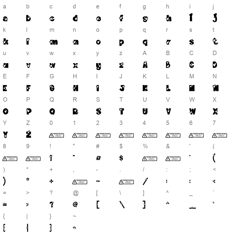Candy love Character Map