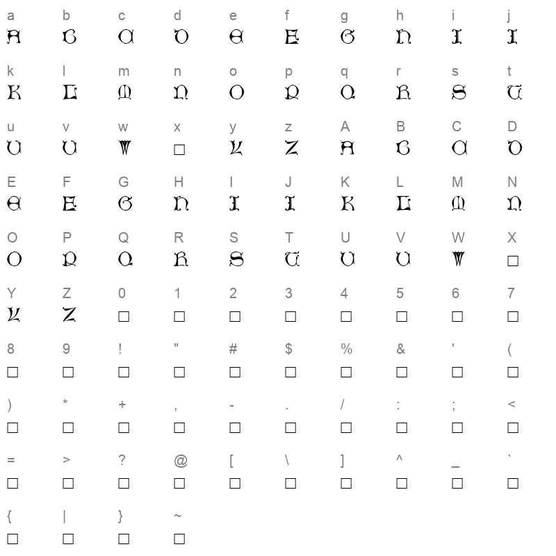 capolinea Character Map