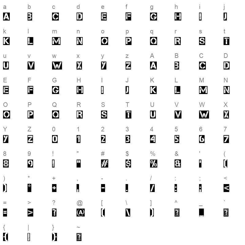 Capture it 2 Character Map