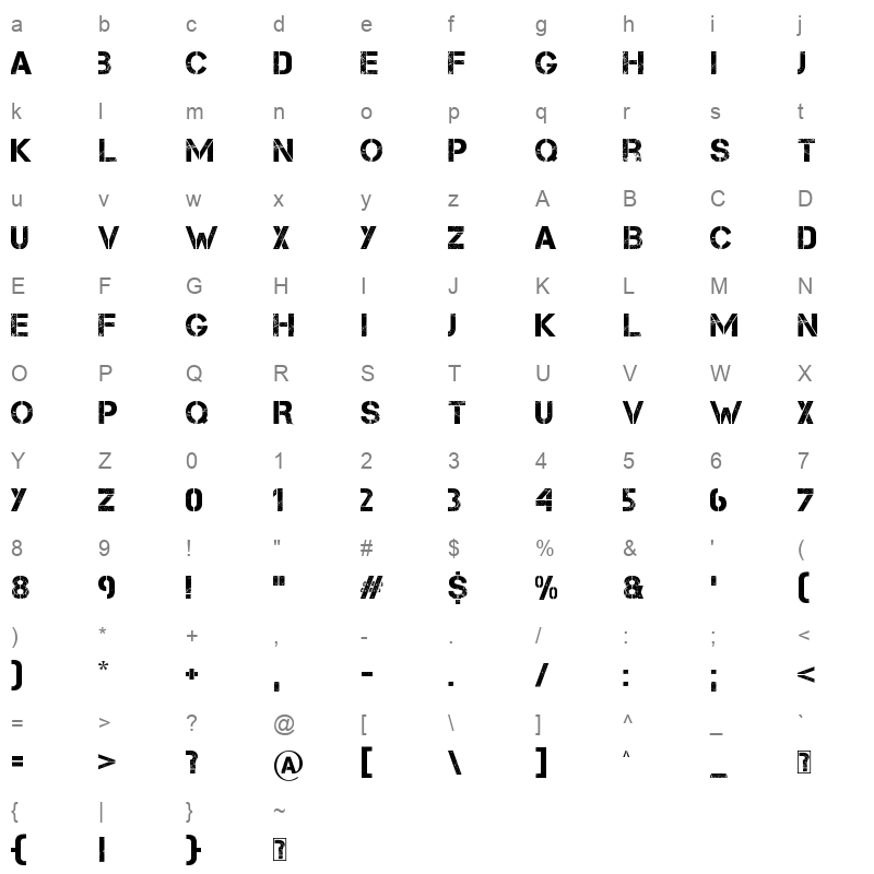 Capture it Character Map