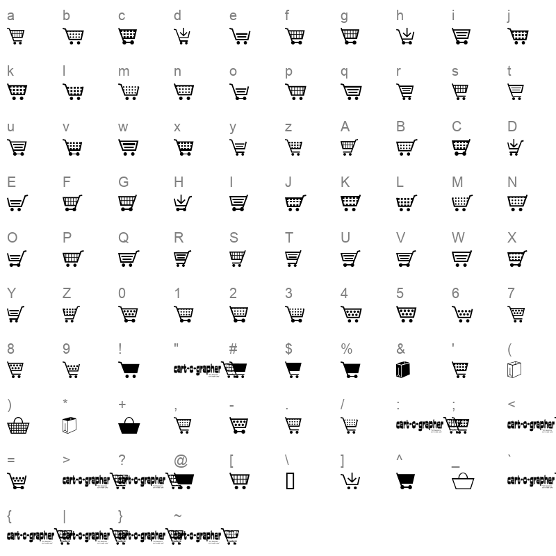 cart o grapher Regular Character Map