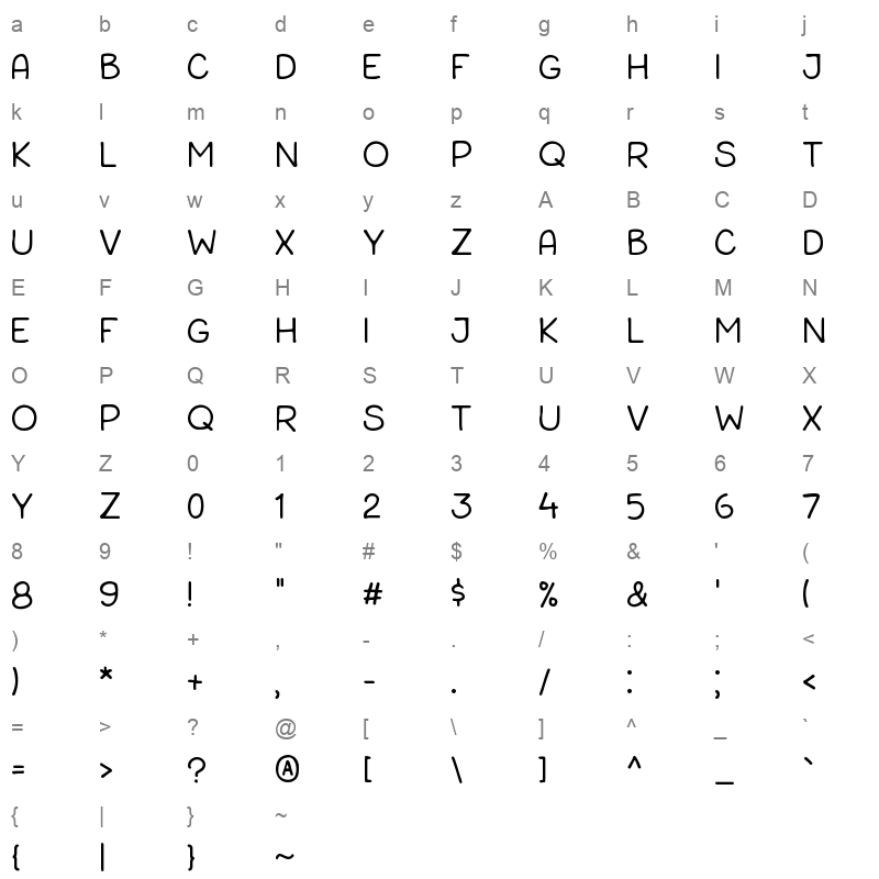 Chalky Chalkboard Character Map