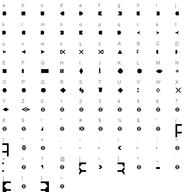 Choso Pintado Character Map