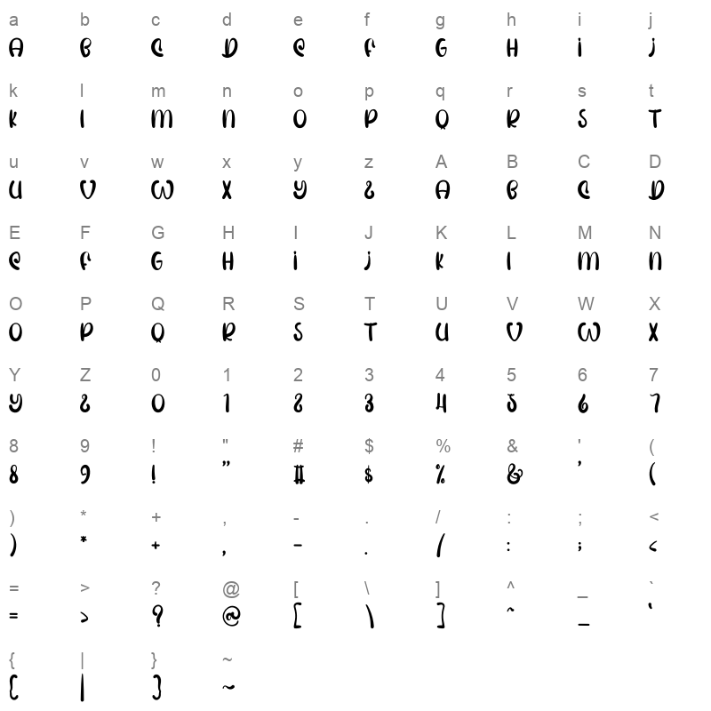Christmas Bliss Character Map
