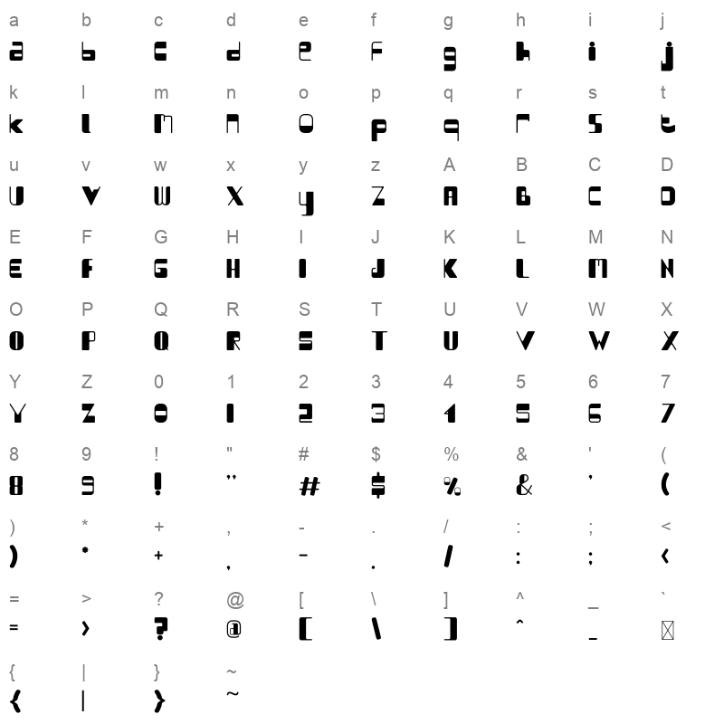 Chubby Chicks OTF Character Map