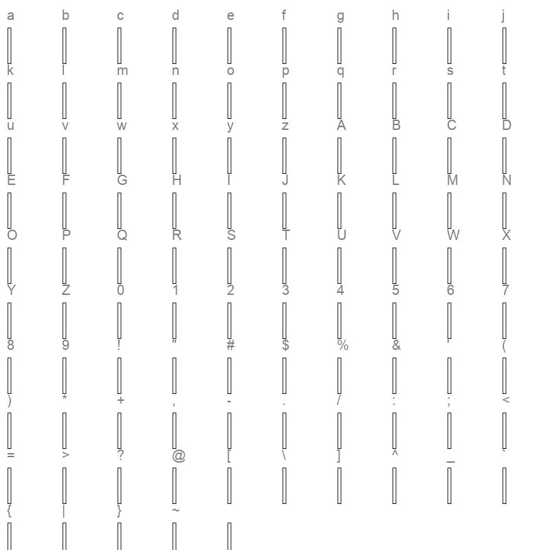 Ck32aj Character Map