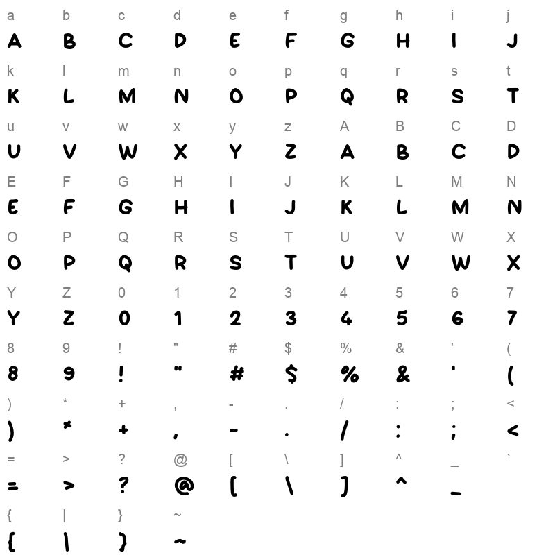 COMIKAN Character Map