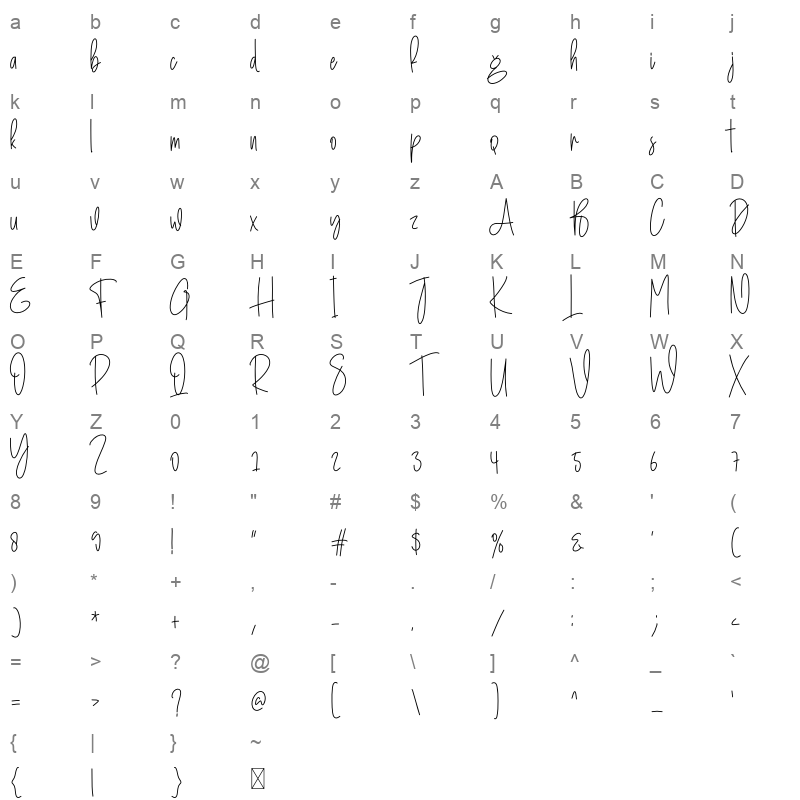 Commingsoon Character Map