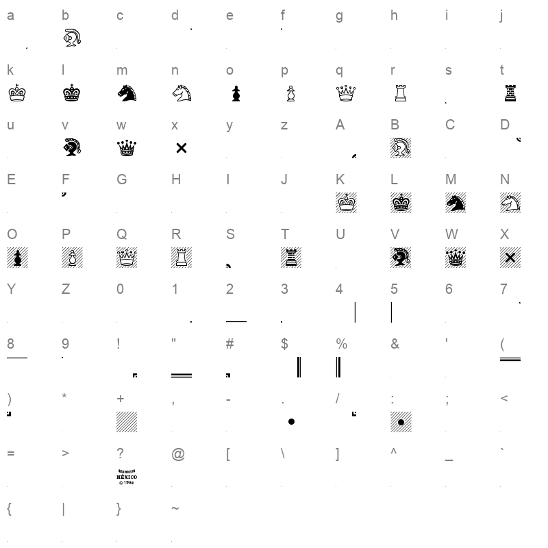 CONDFONT Character Map