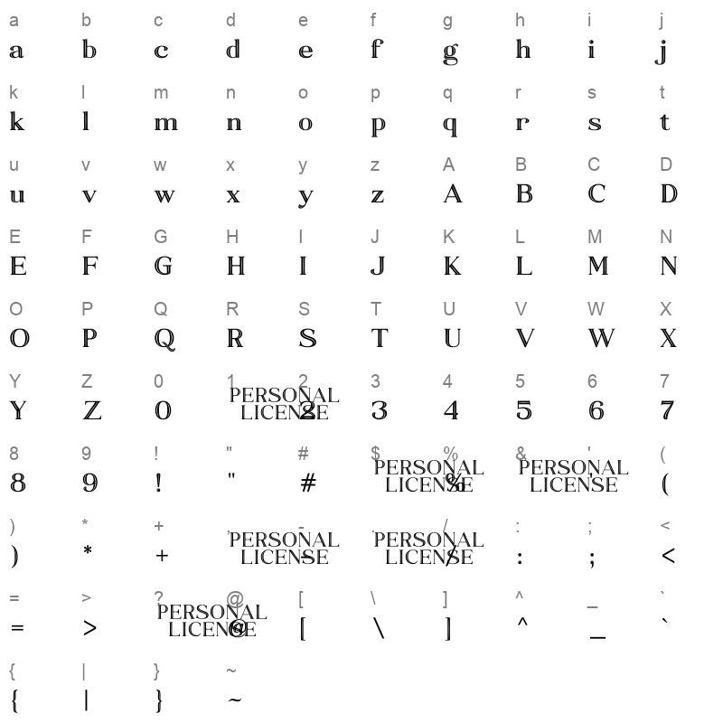 Craved Story Bold Character Map
