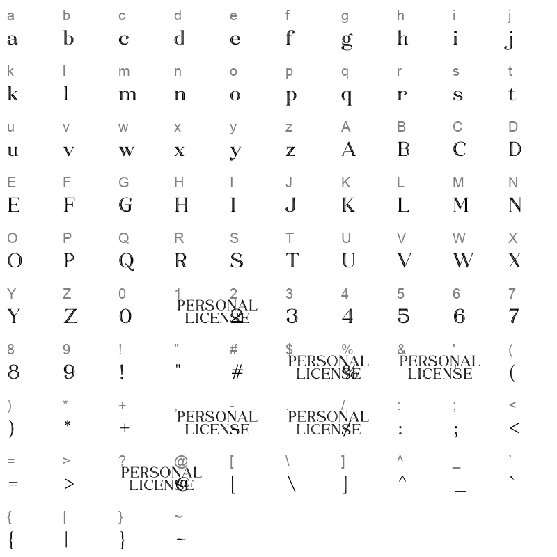 Craved Story Regular Character Map