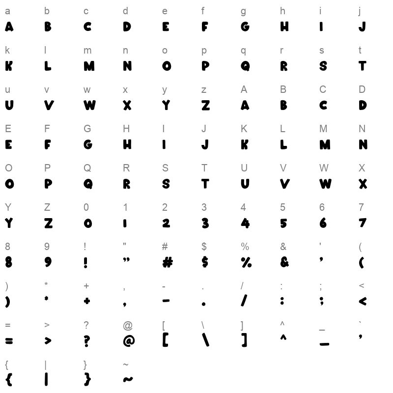 Crunch Chips Character Map