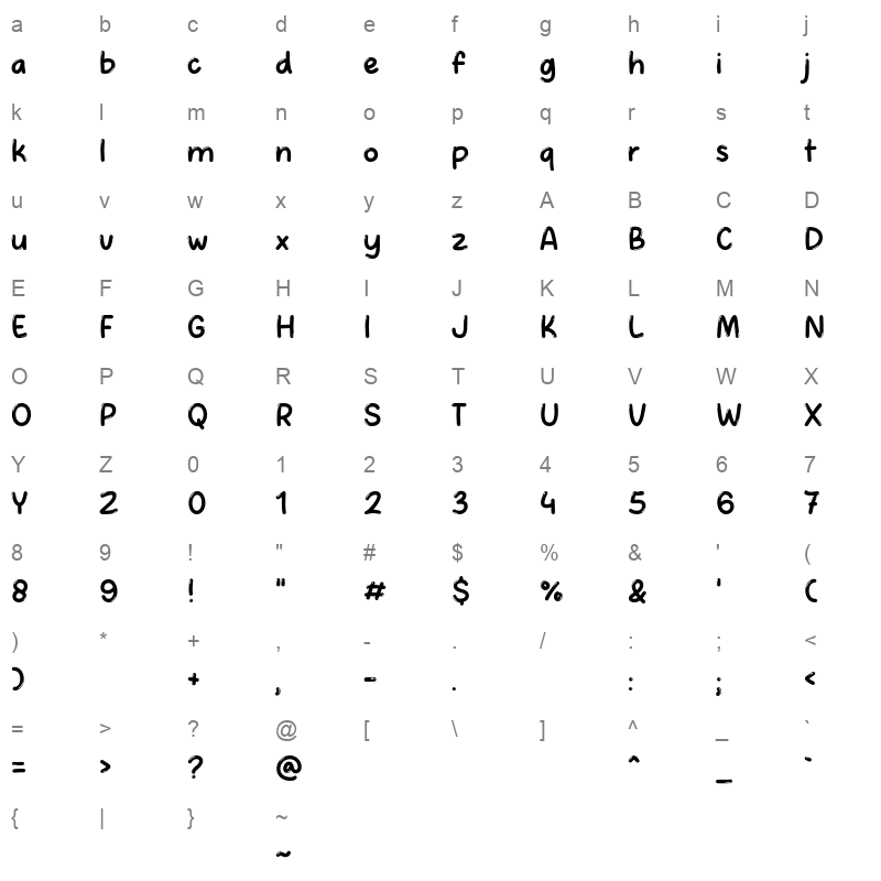 Crush Bubble Character Map