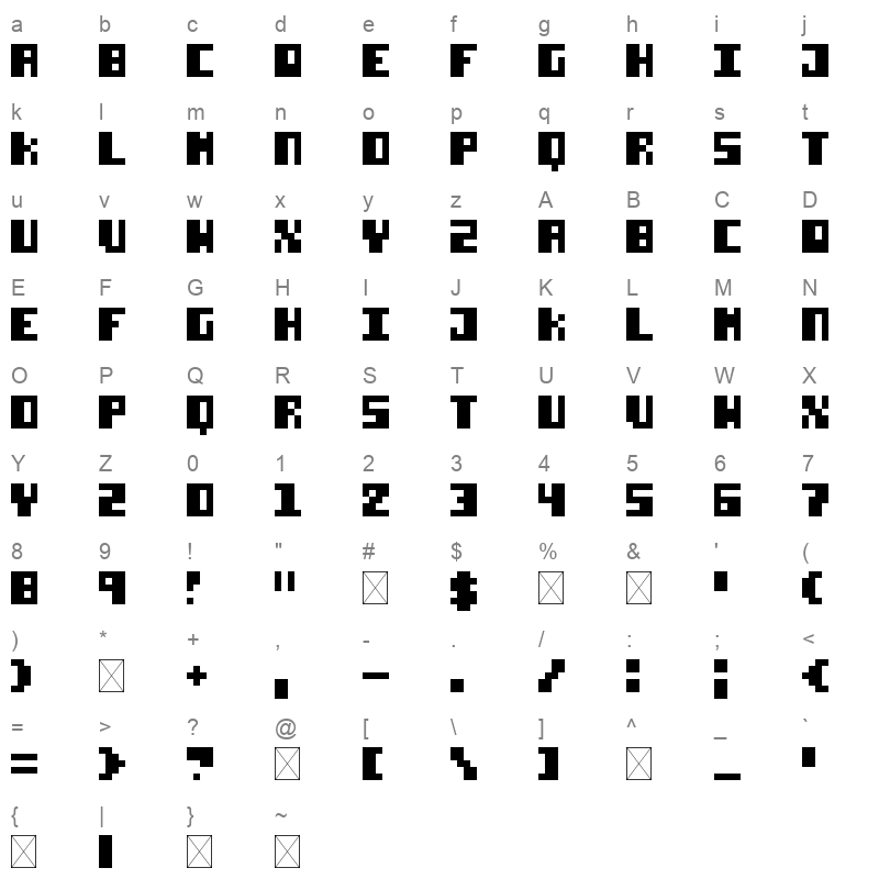 crypt of tomorrow ut font no rus Character Map