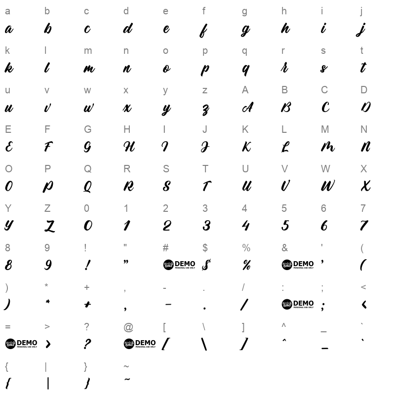 Culington Character Map