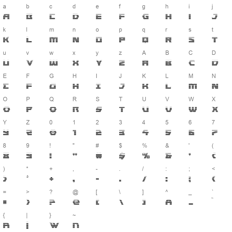 cyberformgrad Character Map