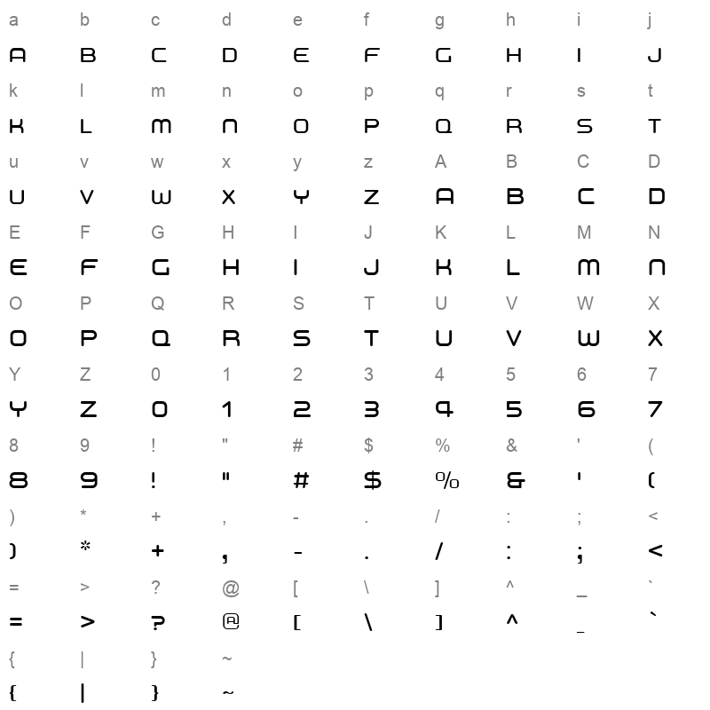 Damavand DemiBold Character Map
