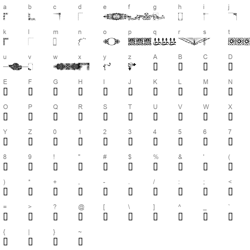 Designer Mix Regular Character Map