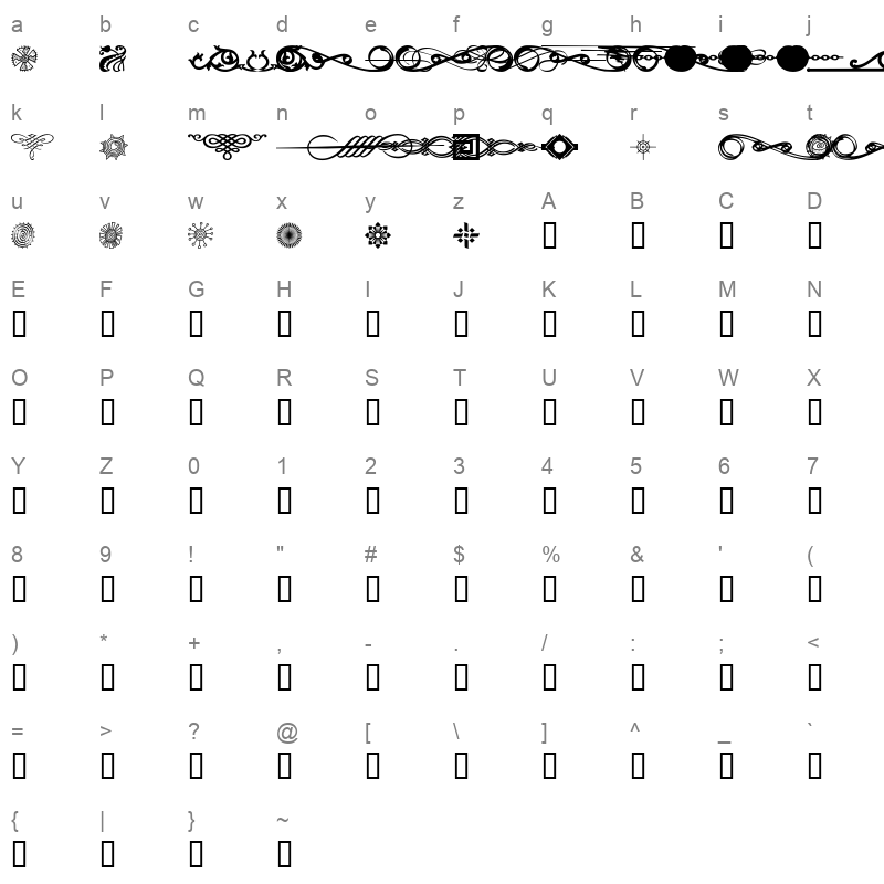DesignMotif Regular Character Map