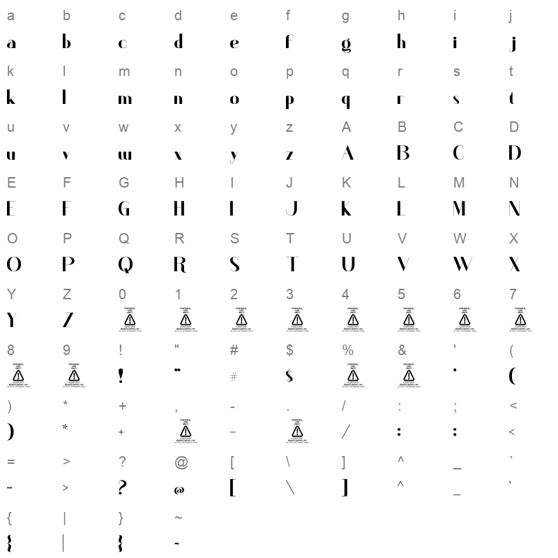 Devis Character Map