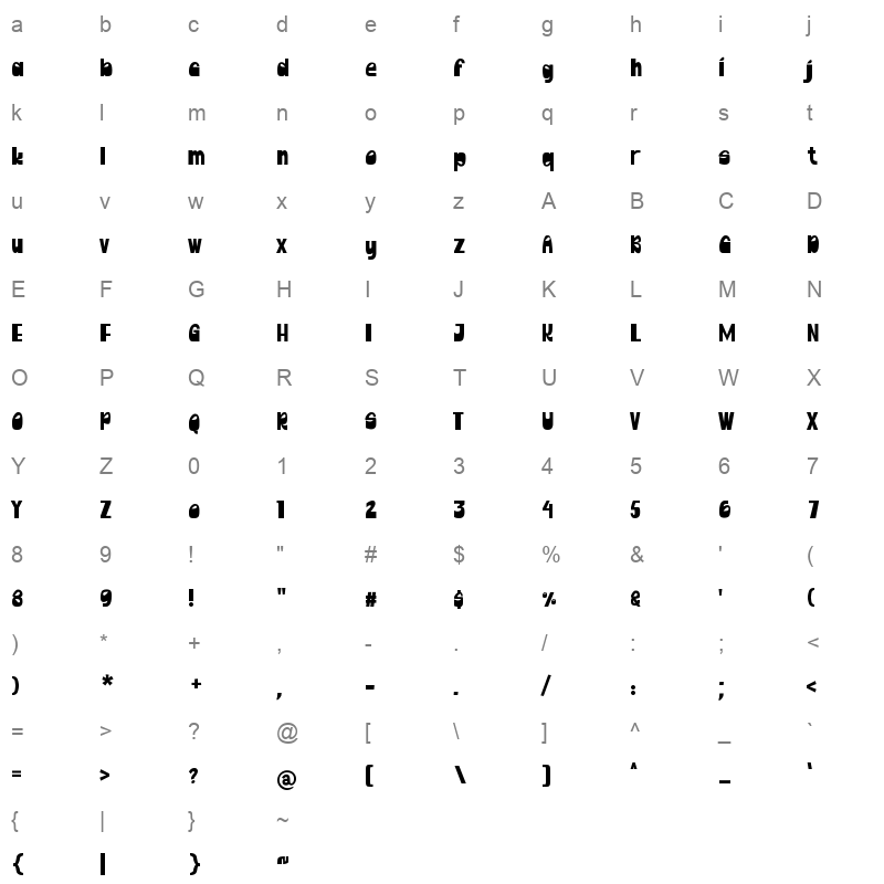 DGMataryah Regular Character Map