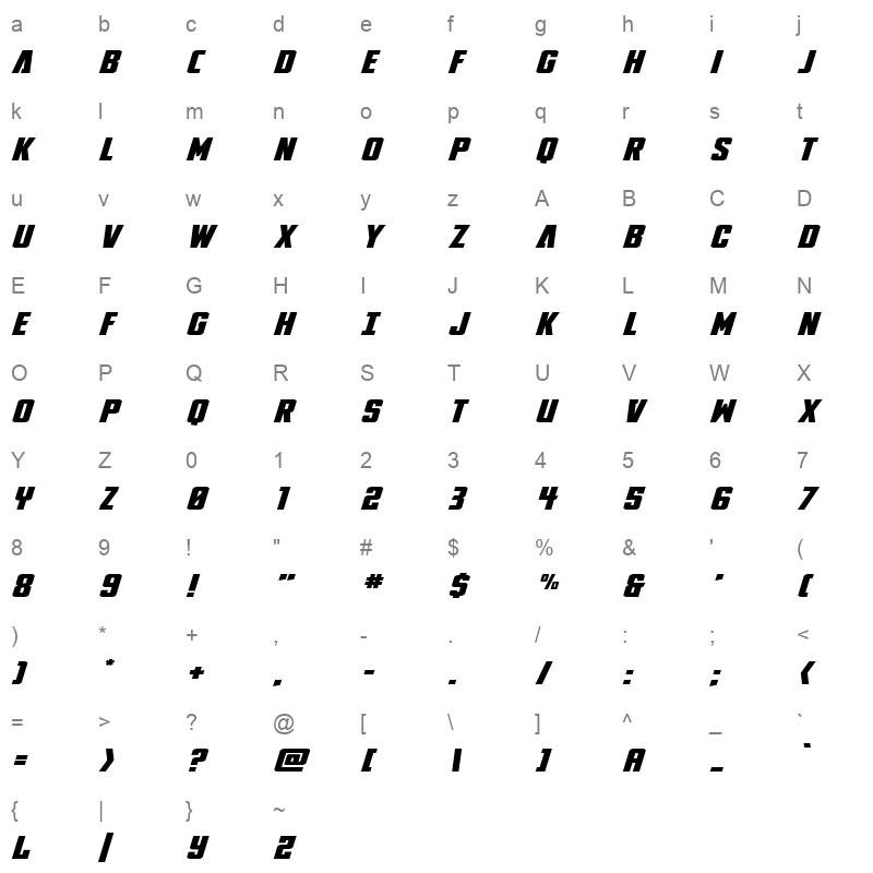 dia clone wideital Character Map