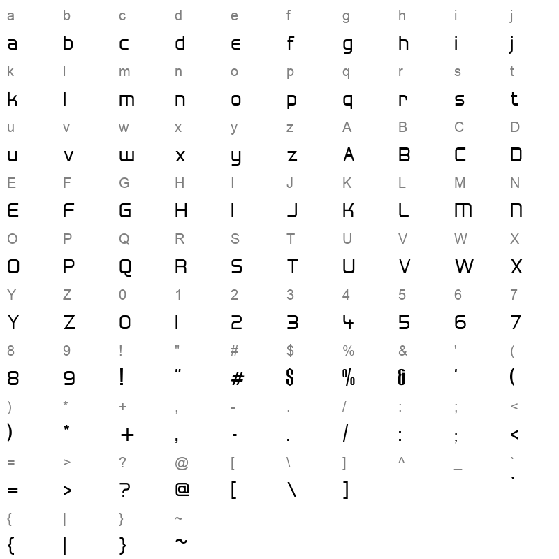 Dima Hall Fetica Bold Character Map