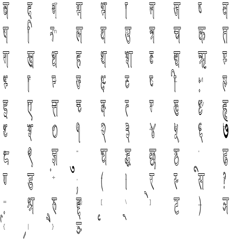 DINA30 NORMAL Character Map