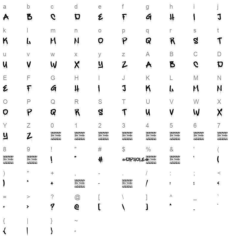 Diphole Character Map