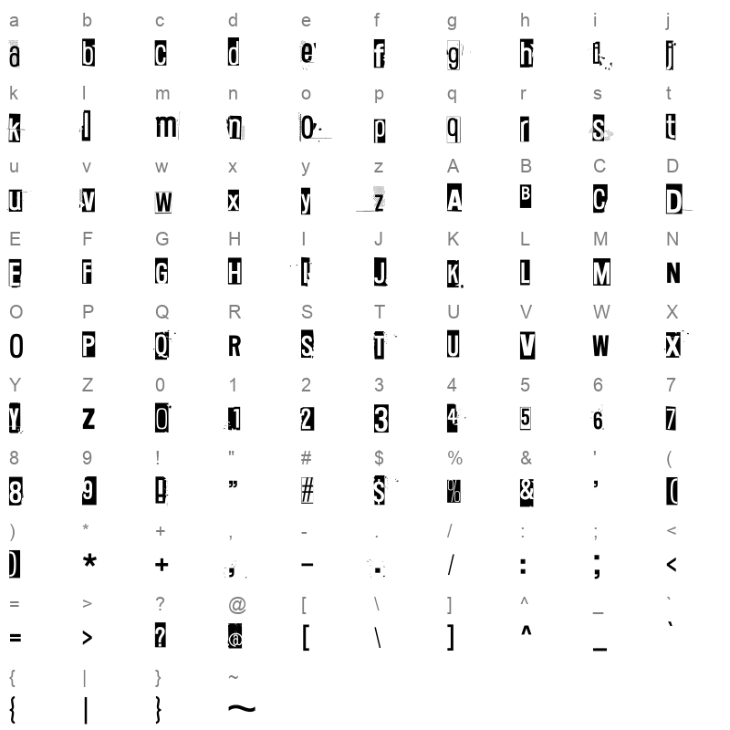 Disappeared without a trace Character Map