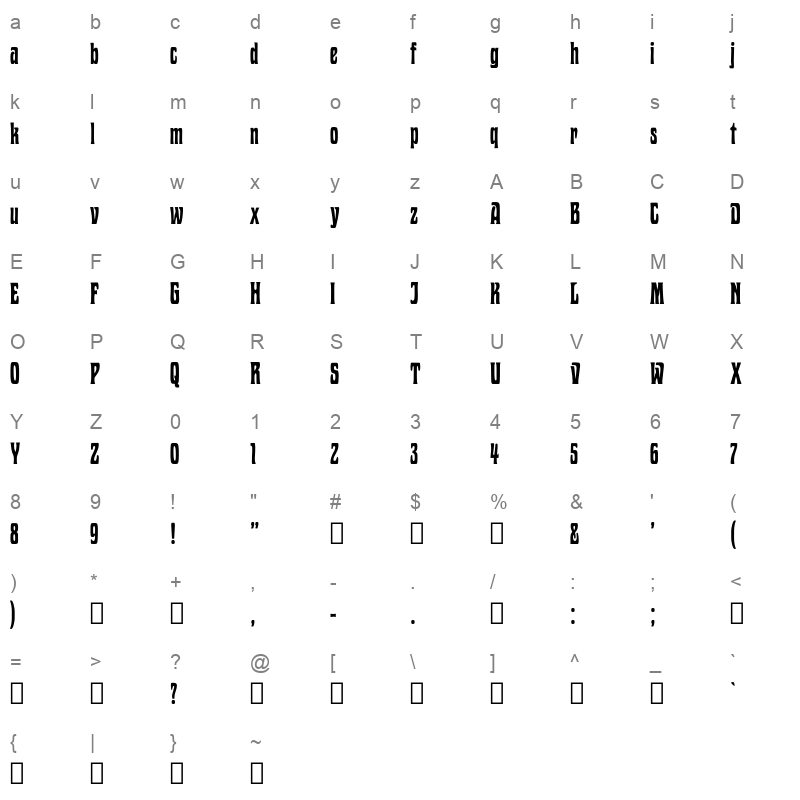 dissenso Character Map
