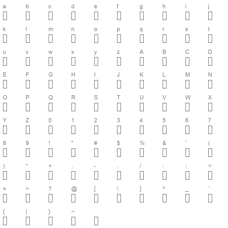 diwany Character Map
