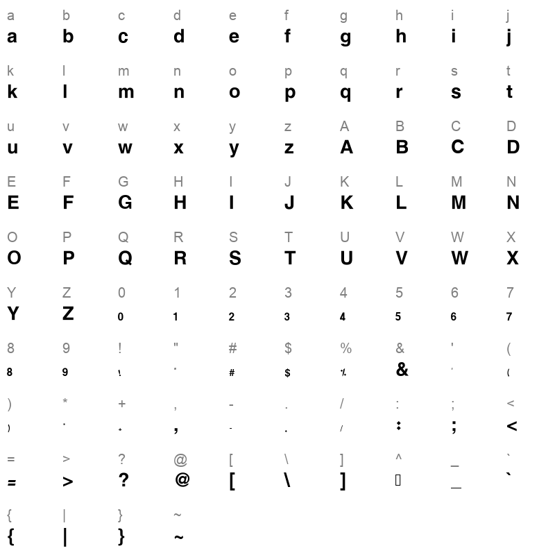 djadli khatAnnasr Character Map
