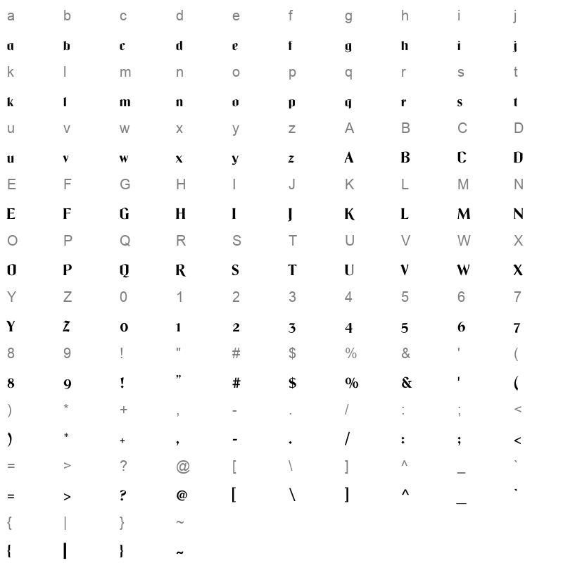 djadli sarkha Regular Character Map