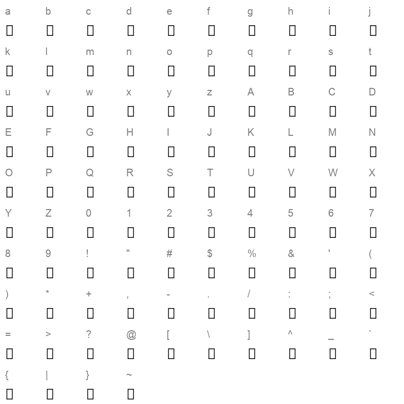 Droid Sans Arabic Regular Character Map