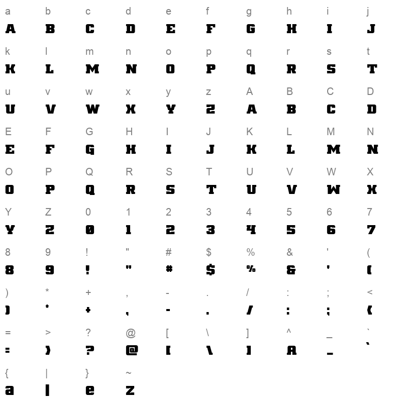 drover cond Character Map