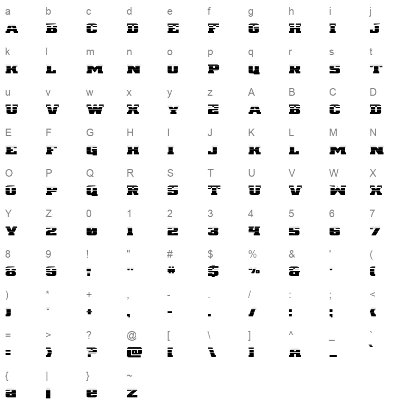 drover half Character Map