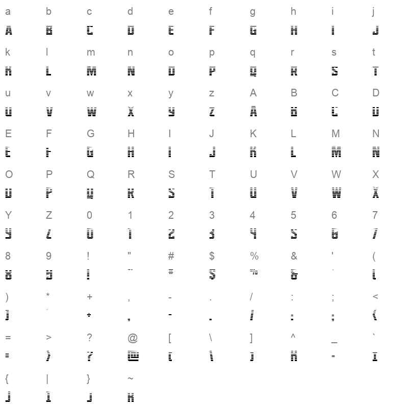 dynamic trooper grad straight Character Map