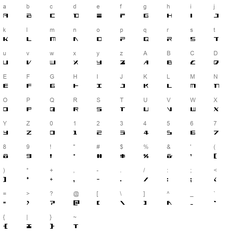 EAGLE cond Character Map