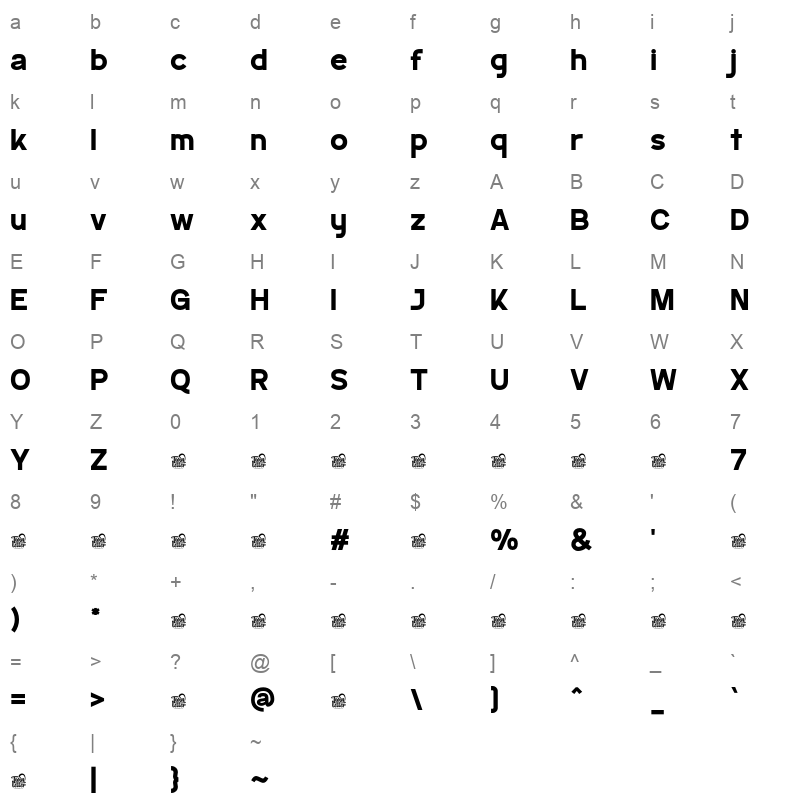 Emasland Character Map