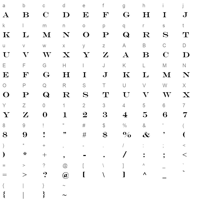 ENGR Character Map