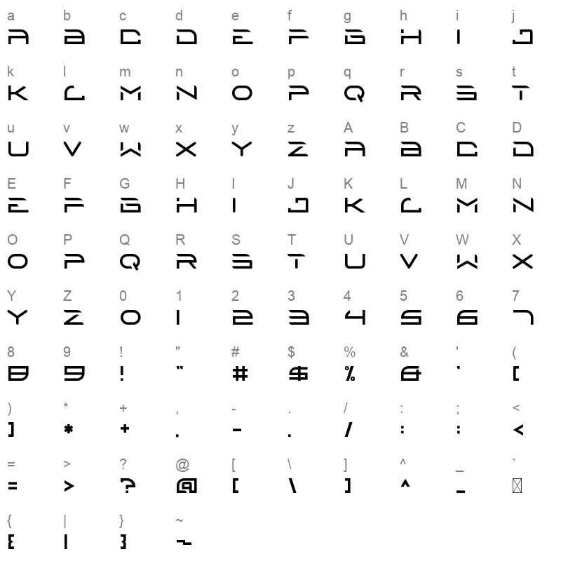 Eproxy Character Map